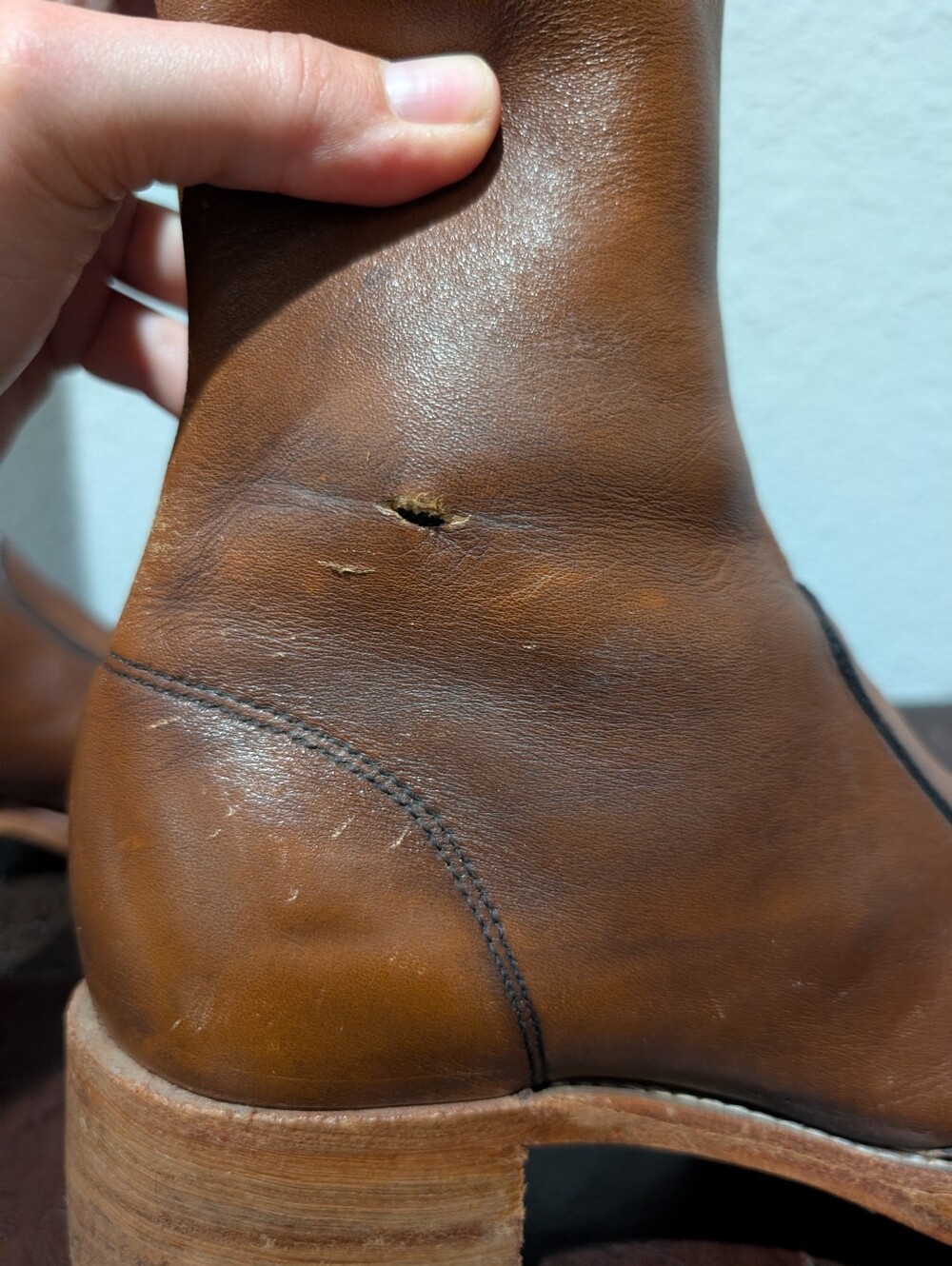 Vintage Frye Black Label Brown Leather Tall Boots Handcrafted USA Size 7B - Picture 15 of 16